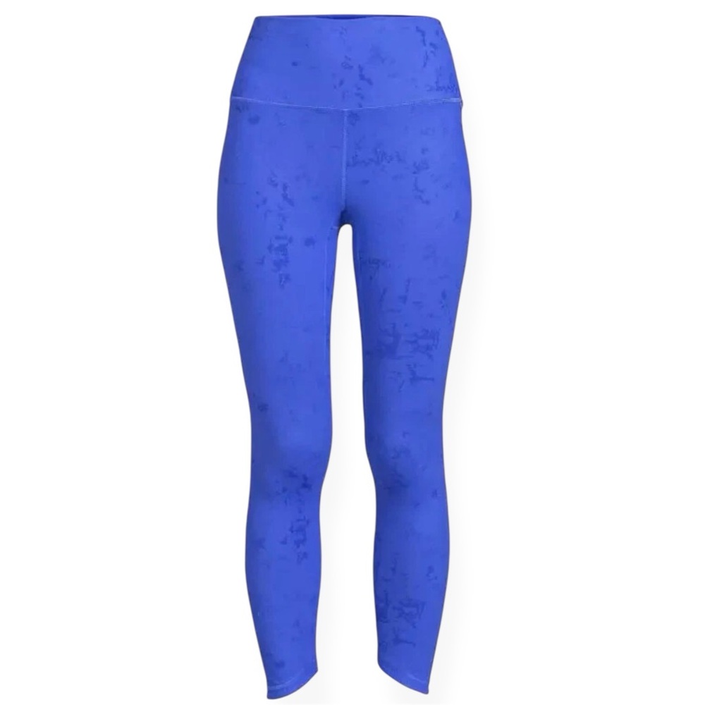 SPYDER High Waist Leggings Womens M Blue Print Ankle Length Athletic Yoga